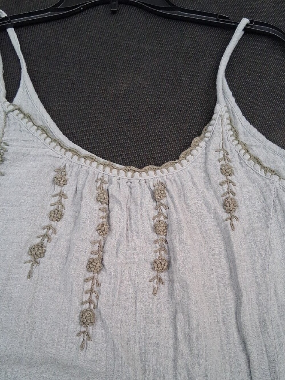NATURAL LIFE Gray Spaghetti-Strap Gauze Maxi Dress - Picture 11 of 12